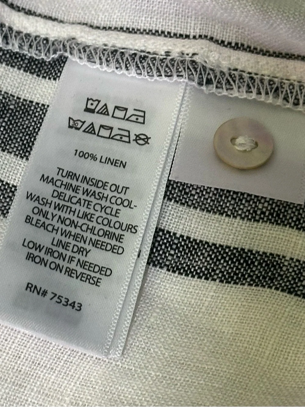 C&C California 100% Linen Striped Sleeveless Back Button Tank Top M - Picture 7 of 10